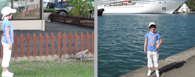 Family Travel expert contemplates sampling a local snack in Castries, St. Lucia